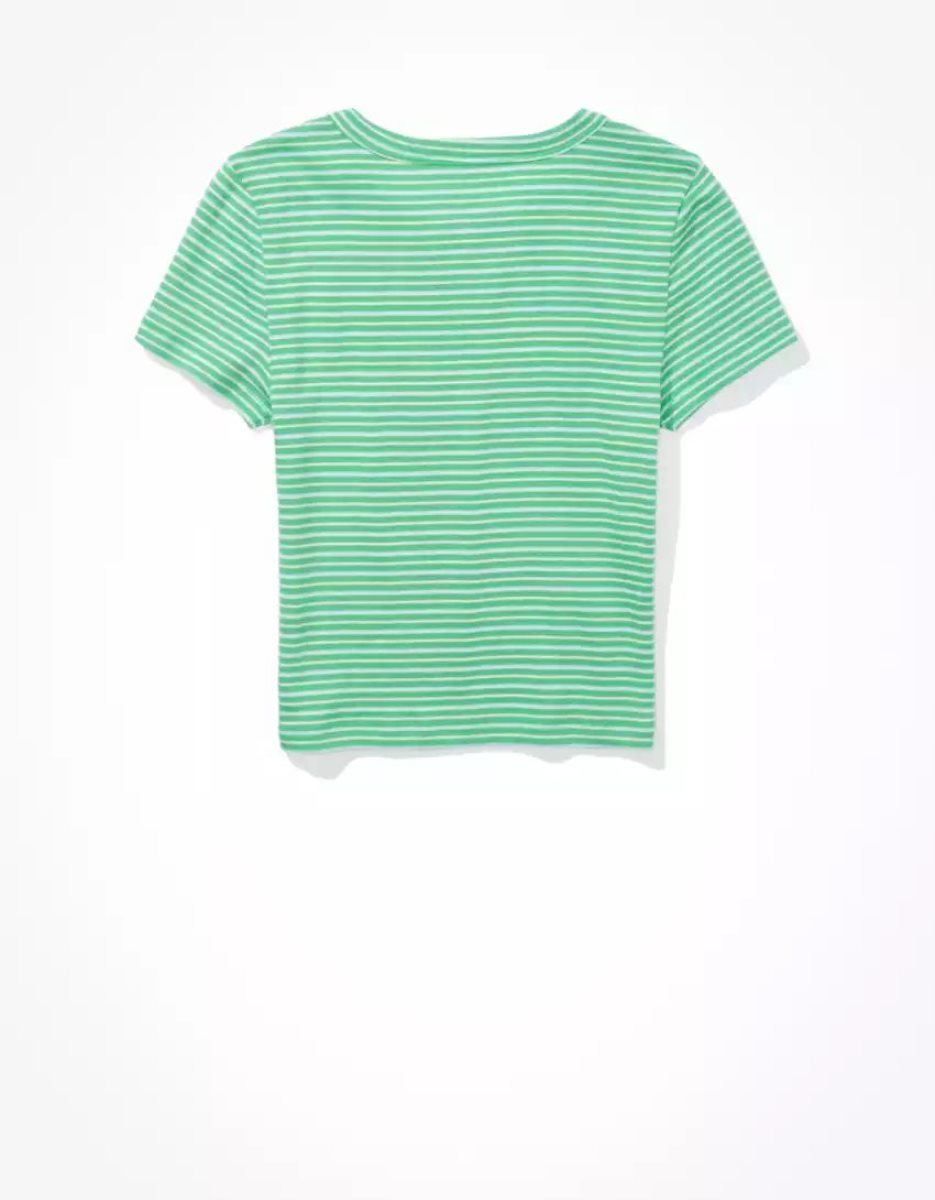 T Shirts American Eagle AE Hey Baby Tee Vert Femme | SYK-76881897